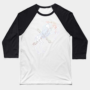 Sagittarius Skeleton - Colour outline Baseball T-Shirt